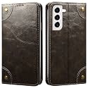 PU Leather Wallet Folio Case for Samsung Galaxy S21 FE 5G Flip Cover Book Design Pouch with Stand &amp; Card Slot Magnetic Push Closure - Grey