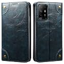 PU Leather Wallet Folio Case for Oppo F19 Pro Plus/Pro+ Flip Cover Book Design Pouch with Stand &amp; Card Slot Magnetic Push Closure - Blue