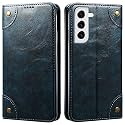 PUDINI® PU Leather Wallet Folio Case for Samsung Galaxy S22+ / Galaxy S22 Plus Flip Cover Book Design Pouch with Stand &amp; Card Slot Magnetic Push Closure - Blue