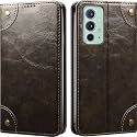 PU Leather Wallet Folio Case for OnePlus 9RT Flip Cover Book Design Pouch with Stand &amp; Card Slot Magnetic Push Closure - Grey
