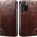 PU Leather Wallet Folio Case for Xiaomi 11i 5G / 11i Hypercharge Flip Cover Book Design Pouch with Stand &amp; Card Slot Magnetic Push Closure - Coffee