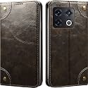 PU Leather Wallet Folio Case for OnePlus 10 PRO 5G | One Plus 10 PRO 5G Flip Cover Book Design Pouch with Stand &amp; Card Slot Magnetic Push Closure - Grey