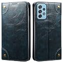 PU Leather Wallet Folio Case for Samsung Galaxy A72 Flip Cover Book Design Pouch with Stand &amp; Card Slot Magnetic Push Closure - Blue