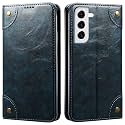 PU Leather Wallet Folio Case for Samsung Galaxy S22+ / Galaxy S22 Plus Flip Cover Book Design Pouch with Stand &amp; Card Slot Magnetic Push Closure - Blue