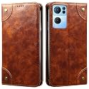 PU Leather Wallet Folio Case for Oppo Reno7 PRO 5G | Oppo Reno 7 PRO 5G Flip Cover Book Design Pouch with Stand &amp; Card Slot Magnetic Push Closure - Brown