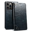 PU Leather Wallet Folio Case for Apple iPhone 13 Pro Max Flip Cover Book Design Pouch with Stand &amp; Card Slot Magnetic Push Closure - Blue