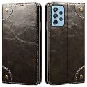 PU Leather Wallet Folio Case for Samsung Galaxy A72 Flip Cover Book Design Pouch with Stand &amp; Card Slot Magnetic Push Closure - Grey
