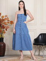 Puella Women Fit and Flare Light Blue