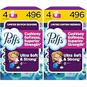 Puffs Ultra Soft Facial Tissues, 4 Family Size Boxes, Allergies and Colds, 124 Facial Tissues per Box (Pack of 8)