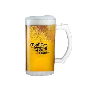 beer mugs 500ml  quirky amp classy designs  durable glass dishwasher safe  ideal for home bars parties amp gifting mujhe chadti nahi