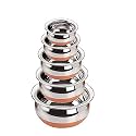 Stainless Steel Copper Bottom Kitchen Serving, Cooking Bowl | Handi Set 5-Pieces | Biryani Handi