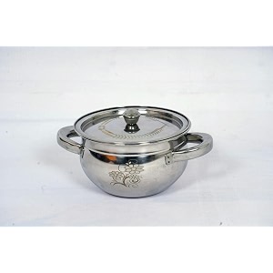 steel handi set copper bottom handi set of 5pc kitchen serving cooking bowl biryani milk pot pan handi set 5-pieces kitchen appliances punjabi handi plain handle handi 1 l