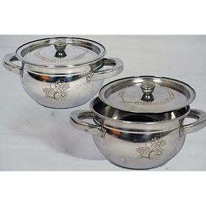 steel handi kitchen serving cooking bowl biryani milk pot pan kitchen appliances punjabi handi plain handle handi 1 amp 15 l