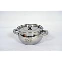 Steel Handi Set Copper Bottom Handi Set of 5pc Kitchen Serving, Cooking Bowl biryani Milk Pot pan Handi Set 5-Pieces Kitchen Appliances Punjabi Handi (Plain Handle Handi 1 L)