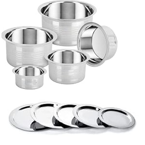 stainless steel tope set with lid container settope settapelipatilamilk pot panhandi set cookware set
