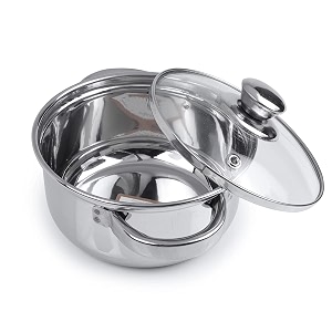 steel handi set copper bottom handi set of 5pc kitchen serving cooking bowl biryani milk pot pan handi set 5-pieces kitchen appliances punjabi handi 5 pc lid handi