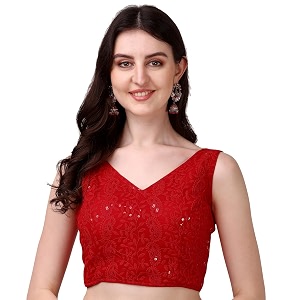 pujia mills women39s georgette sipali sequin work sleeveless blouse