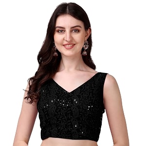 pujia mills women39s georgette sipali sequin work sleeveless blouse