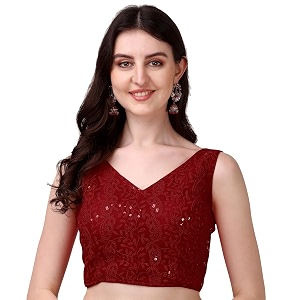 pujia mills women39s georgette sipali sequin work sleeveless blouse