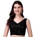 Pujia Mills Women's Georgette Sipali Sequin Work Sleeveless Blouse