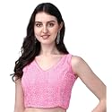 Pujia Mills Women's Georgette Sipali Sequin Work Sleeveless Blouse