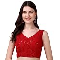 Pujia Mills Women's Georgette Sipali Sequin Work Sleeveless Blouse