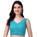 Pujia Mills Women's Georgette Sipali Sequin Work Sleeveless Blouse