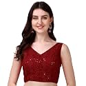 Pujia Mills Women's Georgette Sipali Sequin Work Sleeveless Blouse