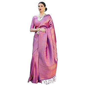 pujia mills woman39s banarasi silk kanjivaram traditional saree with unstitch blouse piece