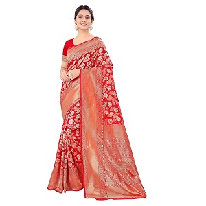 pujia mills woman39s banarasi silk kanjivaram traditional saree with unstitch blouse piece
