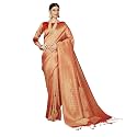 Pujia Mills Woman's Banarasi Silk Kanjivaram traditional saree with unstitch blouse piece