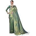 Pujia Mills Woman's Banarasi Silk Kanjivaram traditional saree with unstitch blouse piece