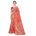 Pujia Mills Woman's Banarasi Silk Kanjivaram traditional saree with unstitch blouse piece