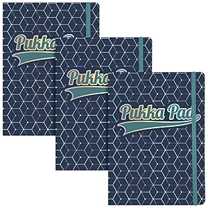 pukka pad glee journal a5 pack of 3 dark blue 96 pages ruled 80gsm