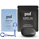 PUL Aligner Care Convenience Kit – Case + 2-in-1 Tool for Invisalign, Retainers, Partial Dentures, Mouth &amp; Night Guards &amp; More – Gray Case &amp; 2-Pack of Blue Aligner Seating Chewie &amp; Removal Tool