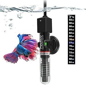 pulaco 25w small aquarium betta heater with free thermometer strip under 6 gallon fish tanks