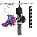 PULACO 25W Small Aquarium Betta Heater with Free Thermometer Strip, Under 6 Gallon Fish Tanks