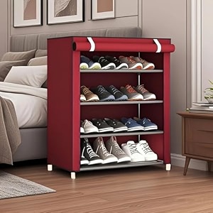 pulgos multipurpose portable shoe rack for home storage easy to move amp assemble multicolor pvc and plastic rack with 3 shelves versatile and durable shoe organizer for any room