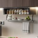 Pull-Out Cabinet Organizer 2-Tier Wall Pull Down Shelf Lifting and Foldings Cabinet Available In 15.7-35.4in Freely Adjustable Suitable for Kitchens and Bathrooms 50cm/19.7in