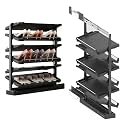 Pull-Out Shoe Rack Organizer, Adjustable Height Retractable Metal Stackable Shoe Rack, Retractable Design, Vertical Storage, Maximize Space Utilization Perfect for Bedroom and Entryway