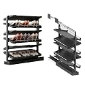 Pull-Out Shoe Rack Organizer, Adjustable Height Retractable Metal Stackable Shoe Rack, Retractable Design, Vertical Storage, Maximize Space Utilization Perfect for Bedroom and Entryway