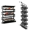 Pull-Out Shoe Rack Organizer, Adjustable Height Retractable Metal Stackable Shoe Rack, Retractable Design, Vertical Storage, Maximize Space Utilization Perfect for Bedroom and Entryway