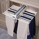 Pull Out Sliding Clothes Hanger Rack, Pant Trouser Closet Hanging Organizer, Multi-Colour (Double Row)