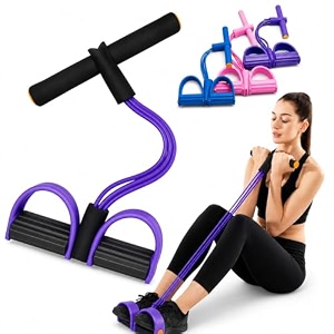 pull reducer training bands with foot pedal  natural rubber resistance fitness equipment for home workout