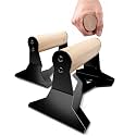 PULLUP & DIP Parallettes - Push Up Handles with Ergonomic Wooden Handles & Heavy-Duty Steel - Non-slip Parallettes Bars for Strength Training and Calisthenics - Press Up Handles for Push Ups