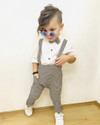 Pulseburry Dungaree For Baby Boys & Baby Girls Party Checkered Cotton Blend