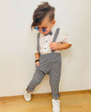 Pulseburry Dungaree For Baby Boys & Baby Girls Party Checkered Cotton Blend