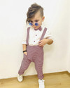 Pulseburry Dungaree For Baby Boys & Baby Girls Party Checkered Cotton Blend