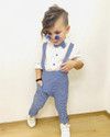 Pulseburry Dungaree For Baby Boys & Baby Girls Party Checkered Cotton Blend