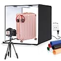 PULUZ Light Box Photography, 24x24 inch Large Photo Light Box with 136 LED Beads, CRI >95, Professional Portable Photo Booth Shooting Tent Kit with 6 Color Backdrops for Product Photography